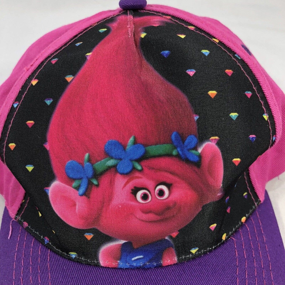Dreamworks Trolls Baseball Hat Girls Pink Purple Adjustable Snapback Cap OSFM - Picture 5 of 13